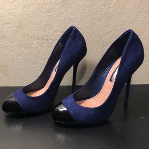 H by Halston Charlotte Blue Suede Stiletto Pumps